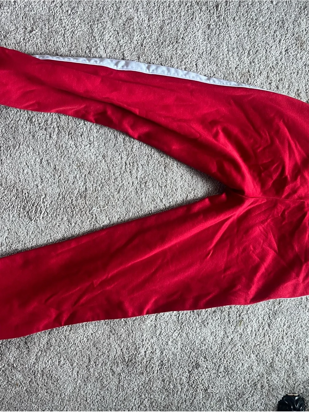 Justice Red Joggers with White Side Stripes